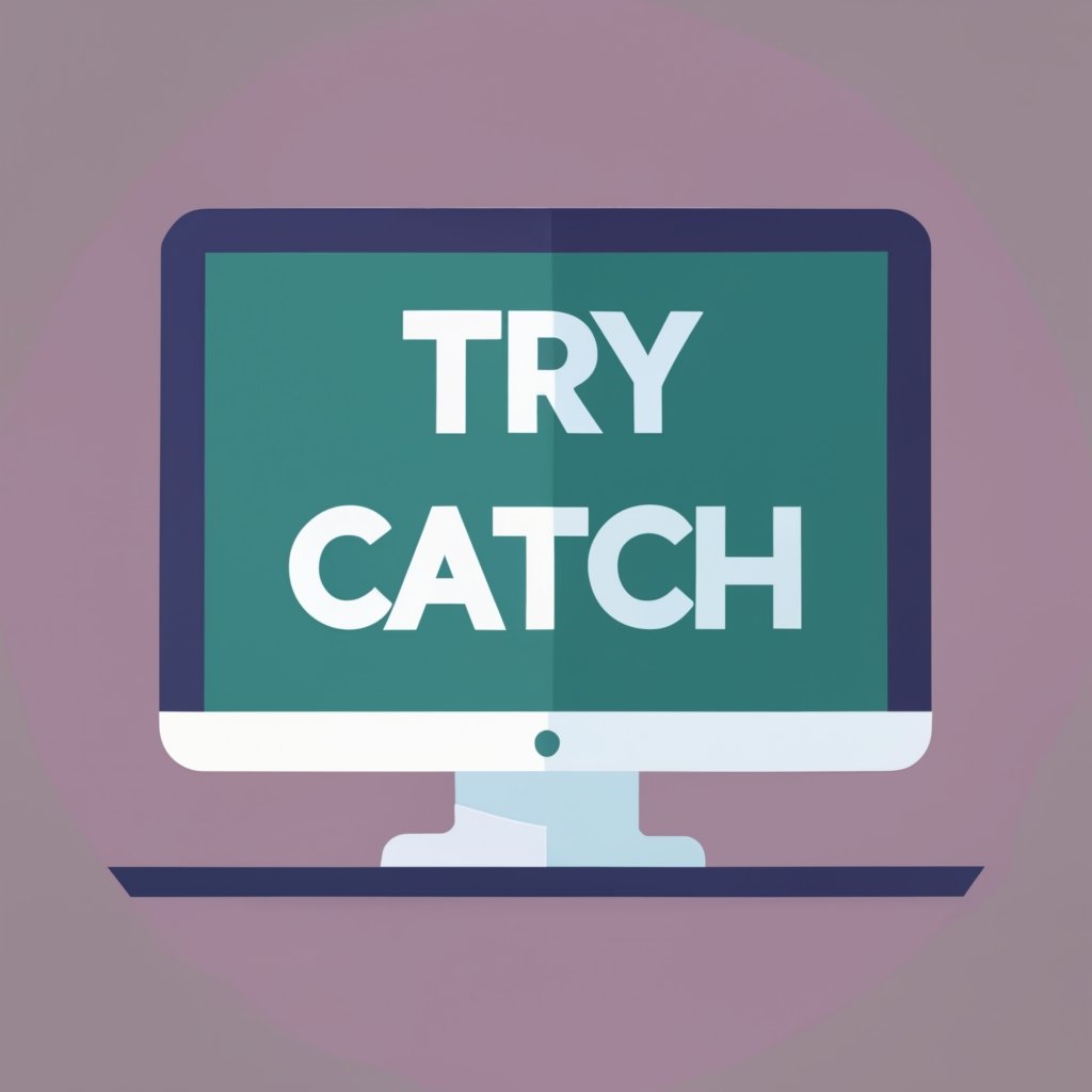 computer screen with written try and catch t